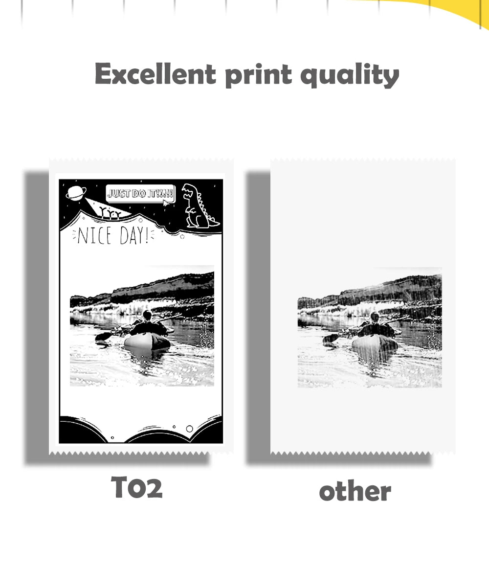 Phomemo T02 Pocket Printer Photo Journal Printing 53mm Sticker Labels Wireless Connection No-Ink Thermal Printing Long Battery