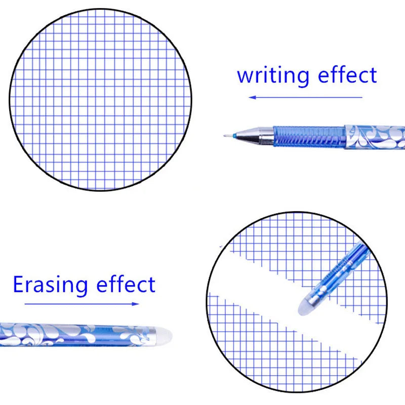 12pcs/box Luxury Erasable Pen Set 0.5mm Blue Black Ink Gel Pen For School Supplies Student Writing Exam Stationery Pens