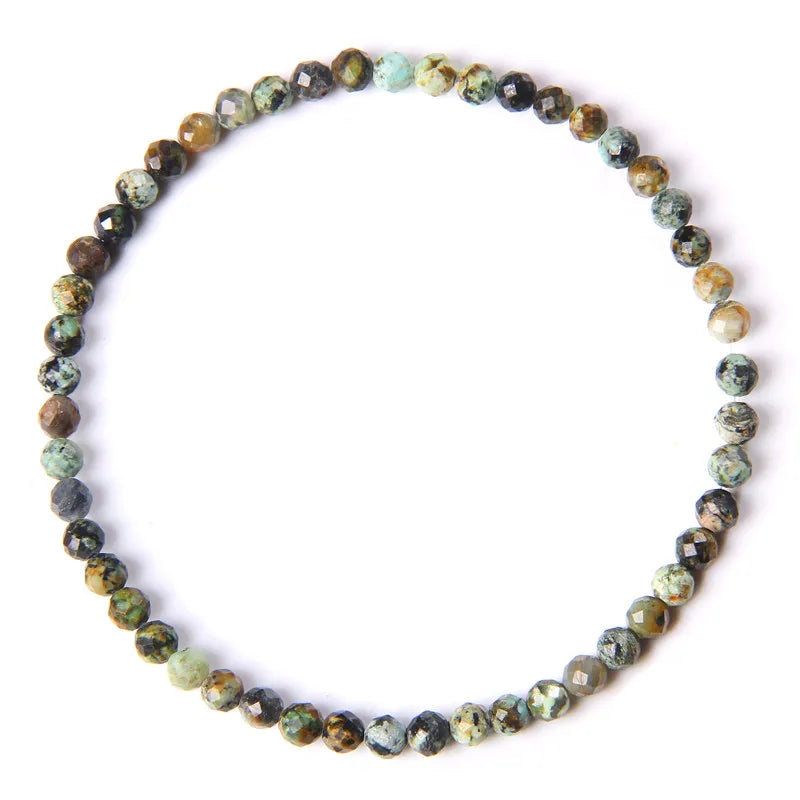 4MM Natural Stone Tourmaline Bracelets For Women Men Crystal Faceted Beaded Bracelet Healing Reiki Handmade Exquisite Jewelry