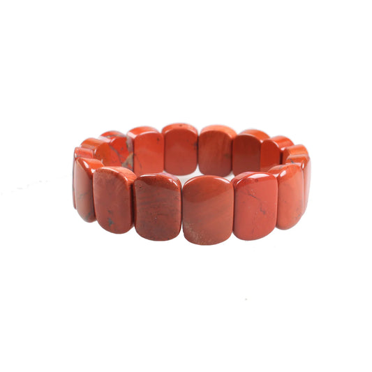 Man Women Natural Stone Bracelets Red Jasper Stone Elastic Rope Bangles & Bracelets Handmade Jewelry Energy Bracelets