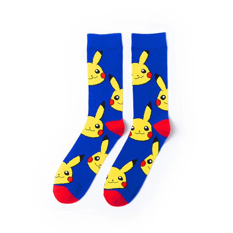 Pokemon Pikachu Game Cotton Socks Pokemon Go Squirtle Charmander Bulbasaur Anime Cosplay Men Women Christmas Gift Sock