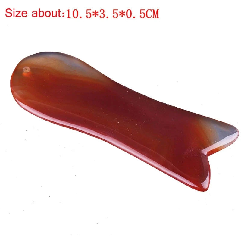 Natural Red Agate Scraping Board Jade Massager Gouache Scraper Facial Body Guasha Lifting Sap Cupuncture Point Massage Skin Care