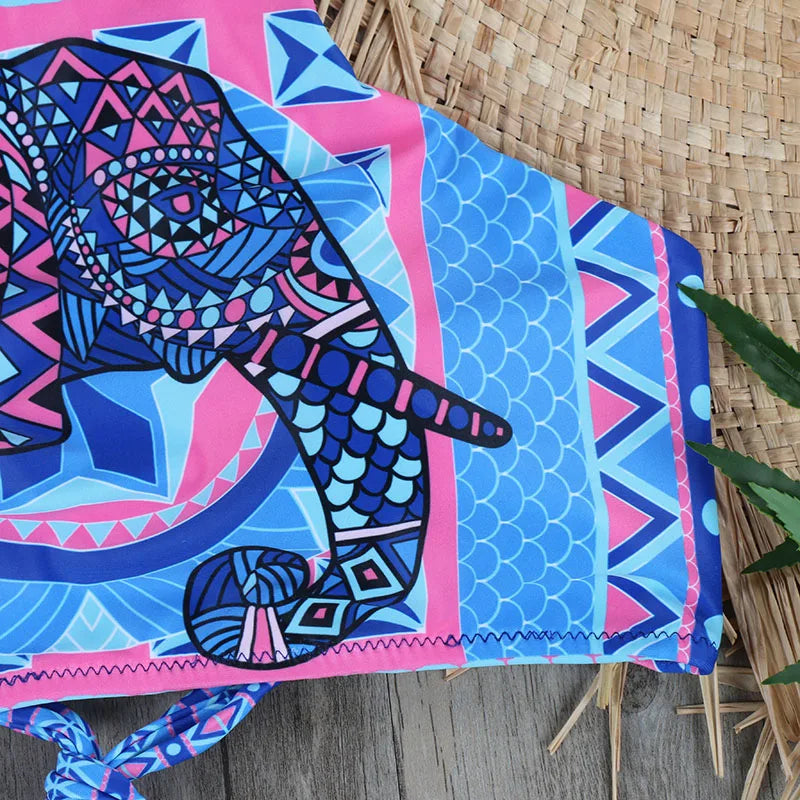 2025 New Bikinis Set Bikini Swimwear Woman Swimsuit Elephant Print Multicolor Low waist Wholesale Pads Push Up Beach Outfit