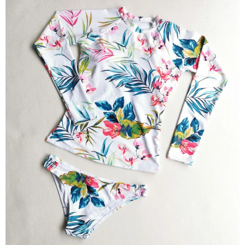 Summer Sexy Bikinis Long Sleeve Swimwear Female Swimsuit Push Up Bikini Set Beach Girls Swimming Bathing Suit Women Bather 2025