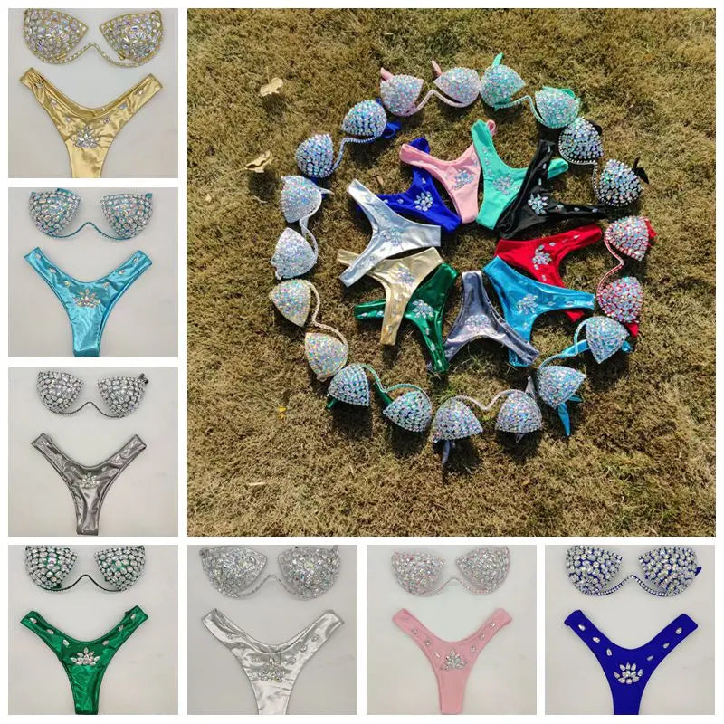2020 venus vacation Newly added bikini set rhinestone swimwear diamond bathing suit sexy women swimsuit push up beachwear