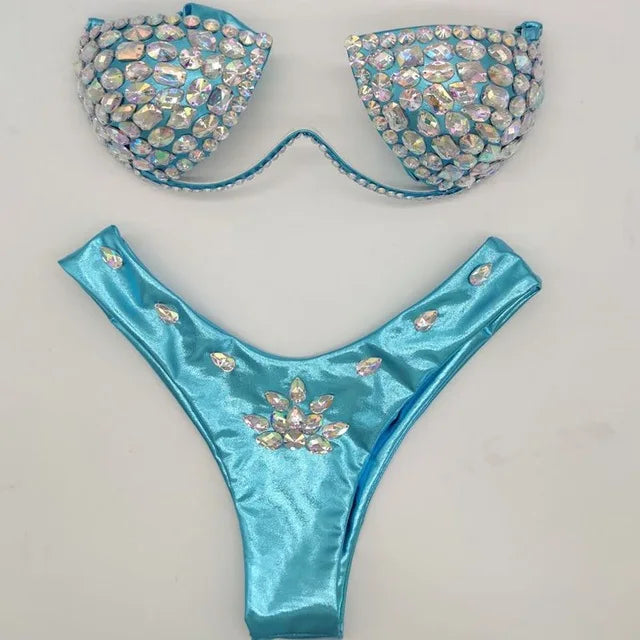 2020 venus vacation Newly added bikini set rhinestone swimwear diamond bathing suit sexy women swimsuit push up beachwear