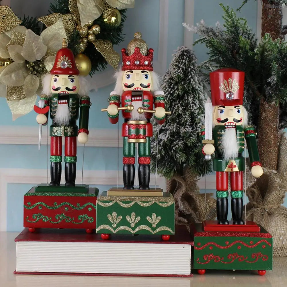 Fabulous Christmas Music Box Wooden Musical Sacredness And Heroism Soldier Drummer Nutcracker Home Decor Ornament Christmas Gift