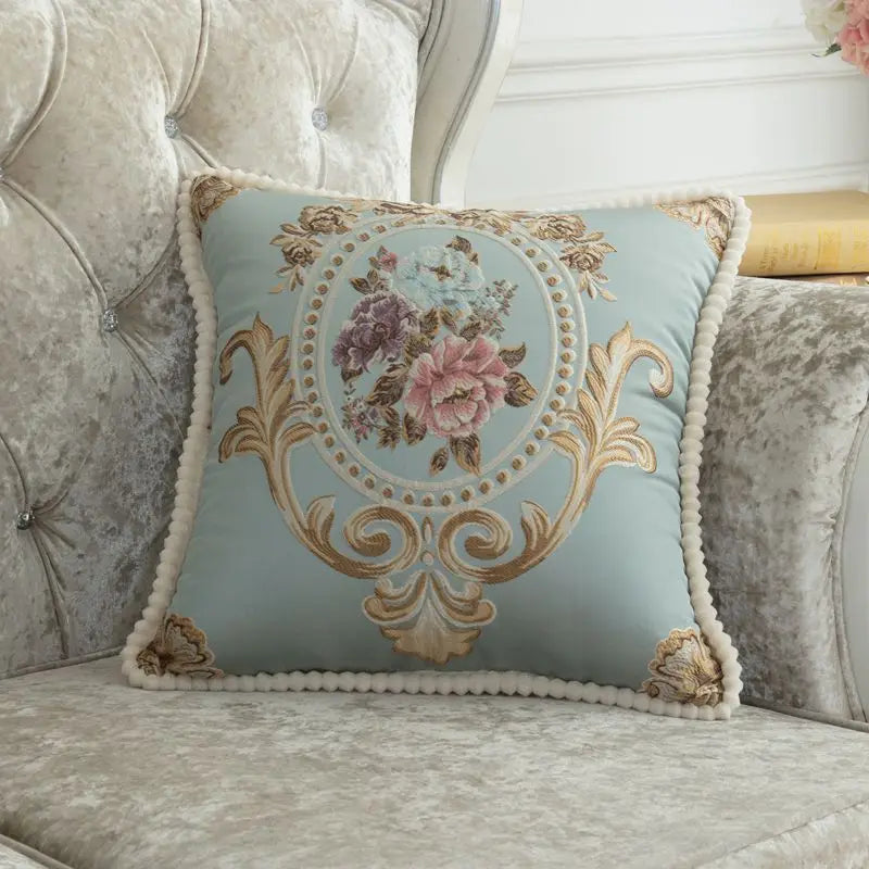 Set of 2 Luxury Cushion Cover 45x45  Floral Design European Style Decorative Throw Pillow Case For Car Sofa Seat Living Room