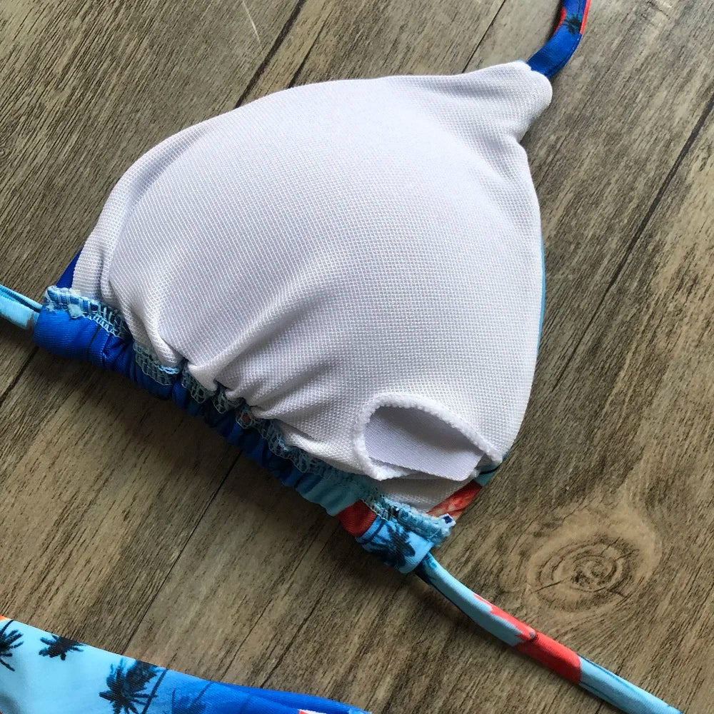 Sexy Bikinis 2019 Swimwear Women Swimsuit Bandage Halter Beach Wear Push Up Bathing suits Female Brazilian Bikini Set