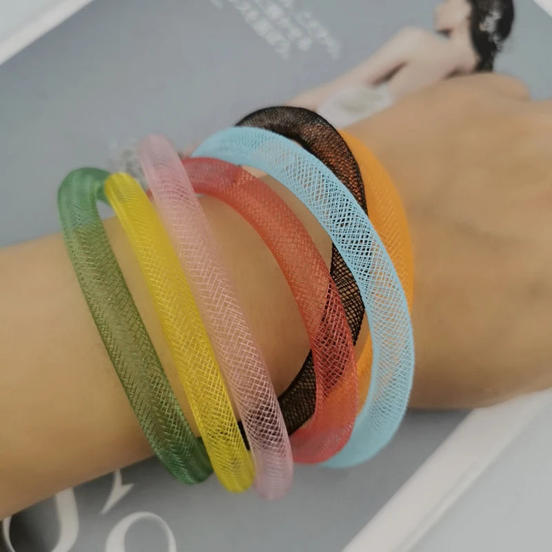 UKEBAY New Multicolor Mesh Bracelets For Women Rainbow Charm Bangles Boho Hand Chains Girl Birthday Gift Party Jewelry Bracelet
