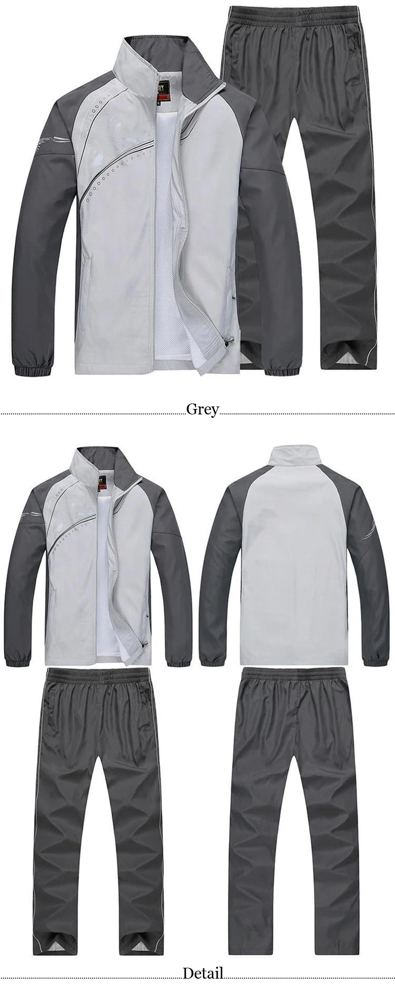 Men's Sportswear Set Spring Autumn Print Tracksuit Men 2 Piece Sets Jacket+Pant Sweatsuit Casual Sporting Outerwear Clothing