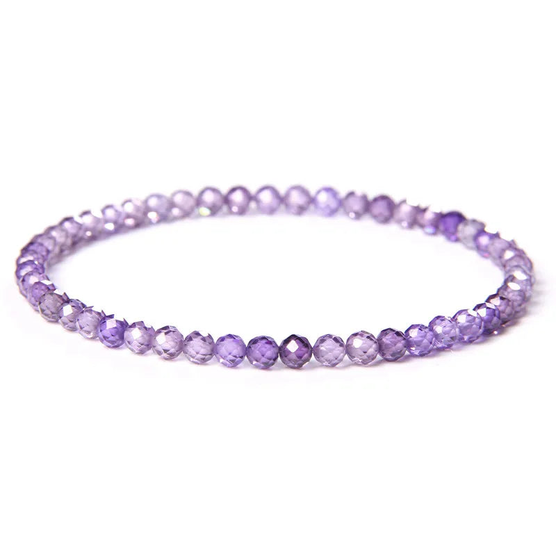 4MM Natural Stone Tourmaline Bracelets For Women Men Crystal Faceted Beaded Bracelet Healing Reiki Handmade Exquisite Jewelry