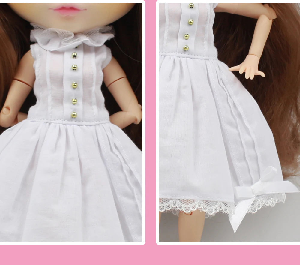 ICY DBS Blyth doll Clothes Christmas Gift toy rainbow dress white shirt white skirt anime outfits