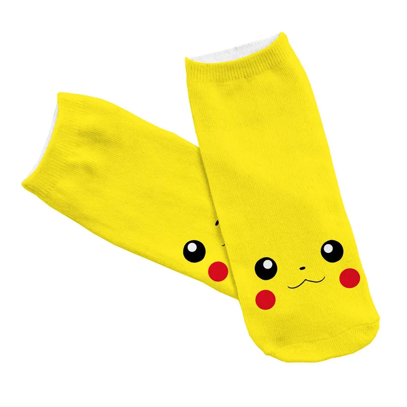 Pokemon Pikachu Game Cotton Socks Pokemon Go Squirtle Charmander Bulbasaur Anime Cosplay Men Women Christmas Gift Sock
