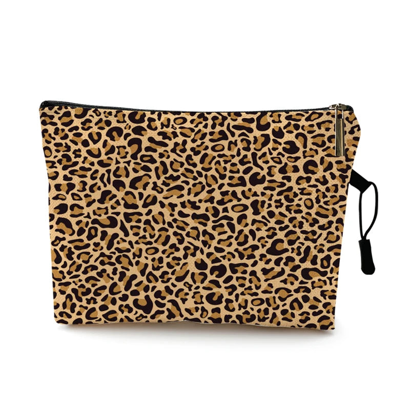 Cosmetic Bag Case Women Makeup Bag Fashion Leopard Print Zebra Striped Teenager Girls Ladies Cosmetics Make Up Pouches Organizer