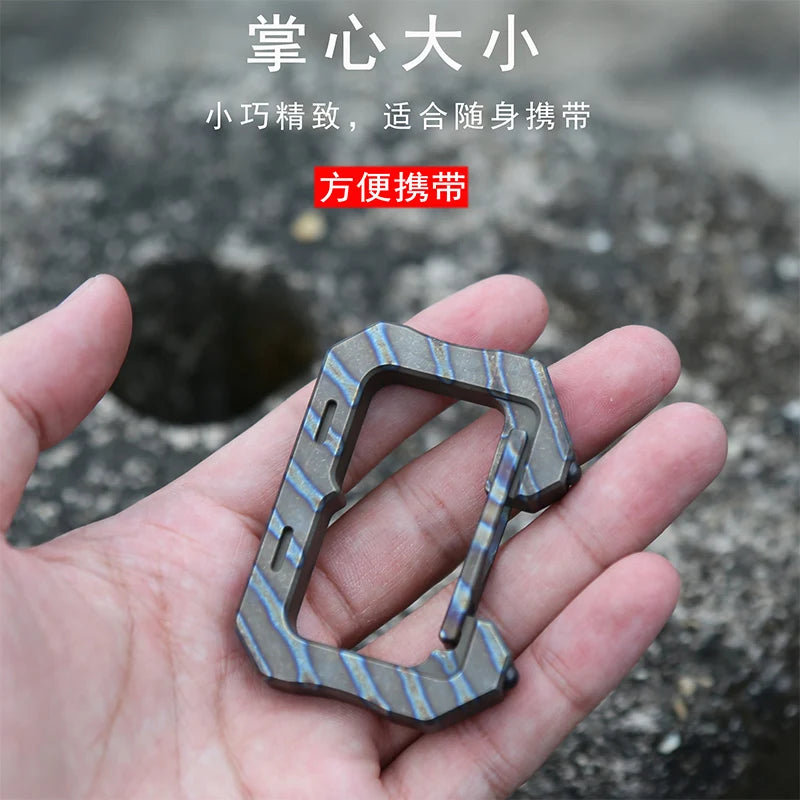 EDC Titanium Alloy Climbing Mountaineering Carabiner Keychain Camping Hiking Snap Gear Clip Backpack Bag Outdoor Tools