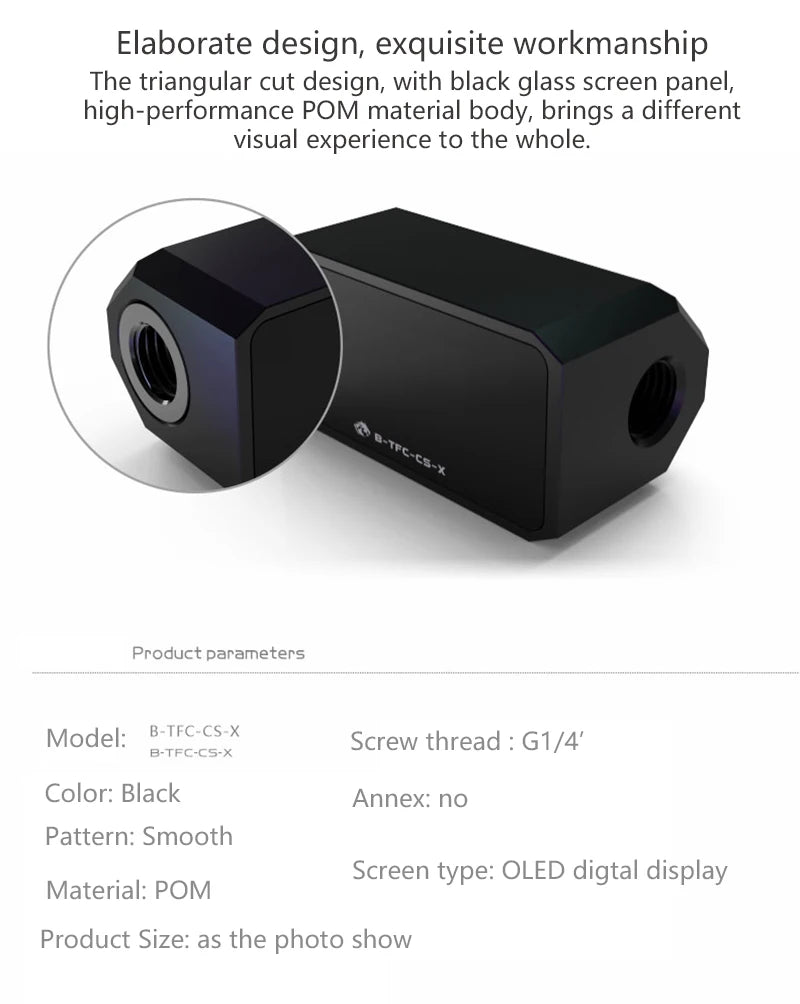 Bykski Thermometer Water Cooling System Monitor Flowmeter Leaking Pump Speed Alarm RPM Temperature Sensor PC Cooler B-TFC-CS-X