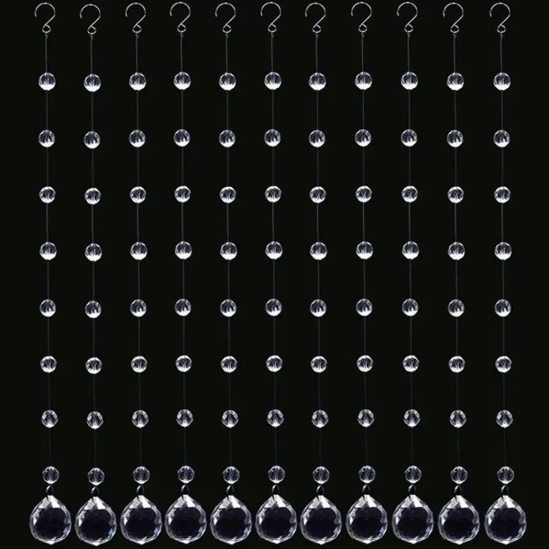 10 Strings Of New Glass Crystal Pendants Romantic Wedding Party Decoration Wreath Chandelier Curtain Room Partition Home Decor