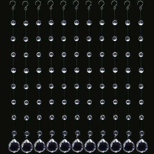 10 Strings Of New Glass Crystal Pendants Romantic Wedding Party Decoration Wreath Chandelier Curtain Room Partition Home Decor