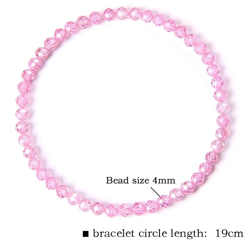4MM Natural Stone Tourmaline Bracelets For Women Men Crystal Faceted Beaded Bracelet Healing Reiki Handmade Exquisite Jewelry