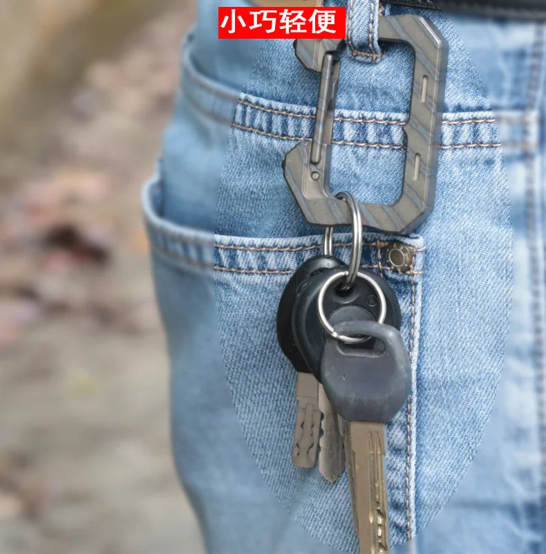 EDC Titanium Alloy Climbing Mountaineering Carabiner Keychain Camping Hiking Snap Gear Clip Backpack Bag Outdoor Tools