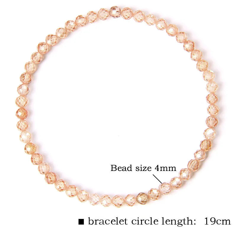 4MM Natural Stone Tourmaline Bracelets For Women Men Crystal Faceted Beaded Bracelet Healing Reiki Handmade Exquisite Jewelry