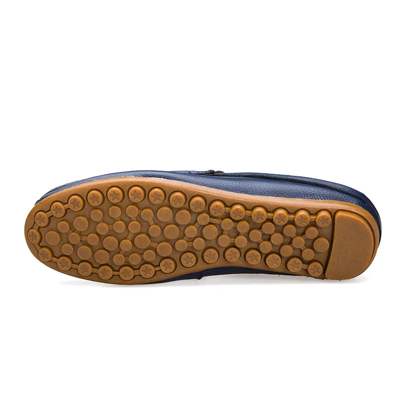 Summer Men's Shoes Casual Brand Mens Breathable Loafers Genuine Leather Half Slipper For Men Slip on Lazy Driving Shoe Moccasins