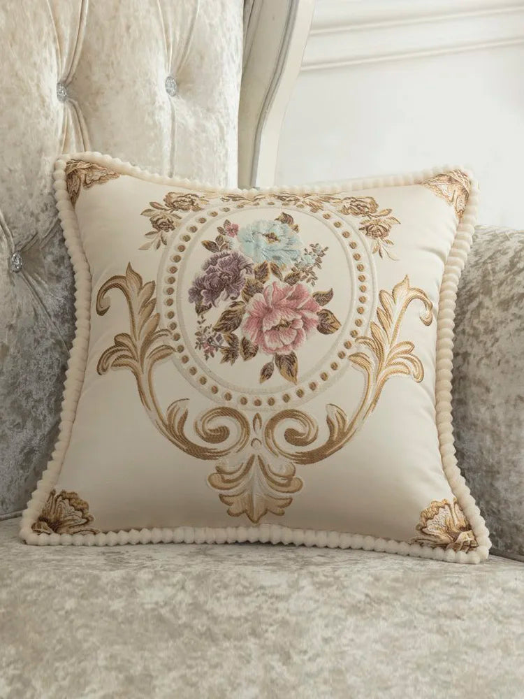 Set of 2 Luxury Cushion Cover 45x45  Floral Design European Style Decorative Throw Pillow Case For Car Sofa Seat Living Room