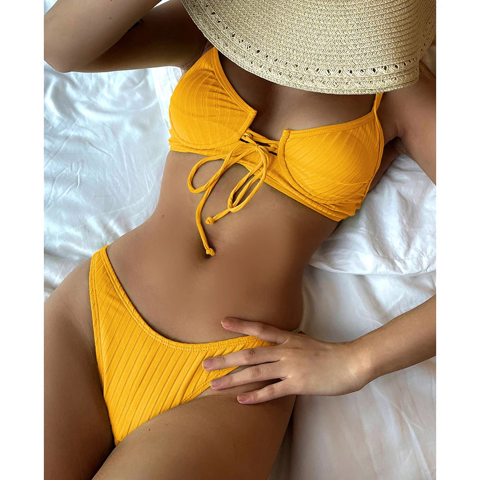 Push up Bikinis 2022 Mujer Swimsuit Women Female Swimwear Sexy Bikini Set 2 Piece Brazilian Thong Bathing Suit Summer Beach Wear