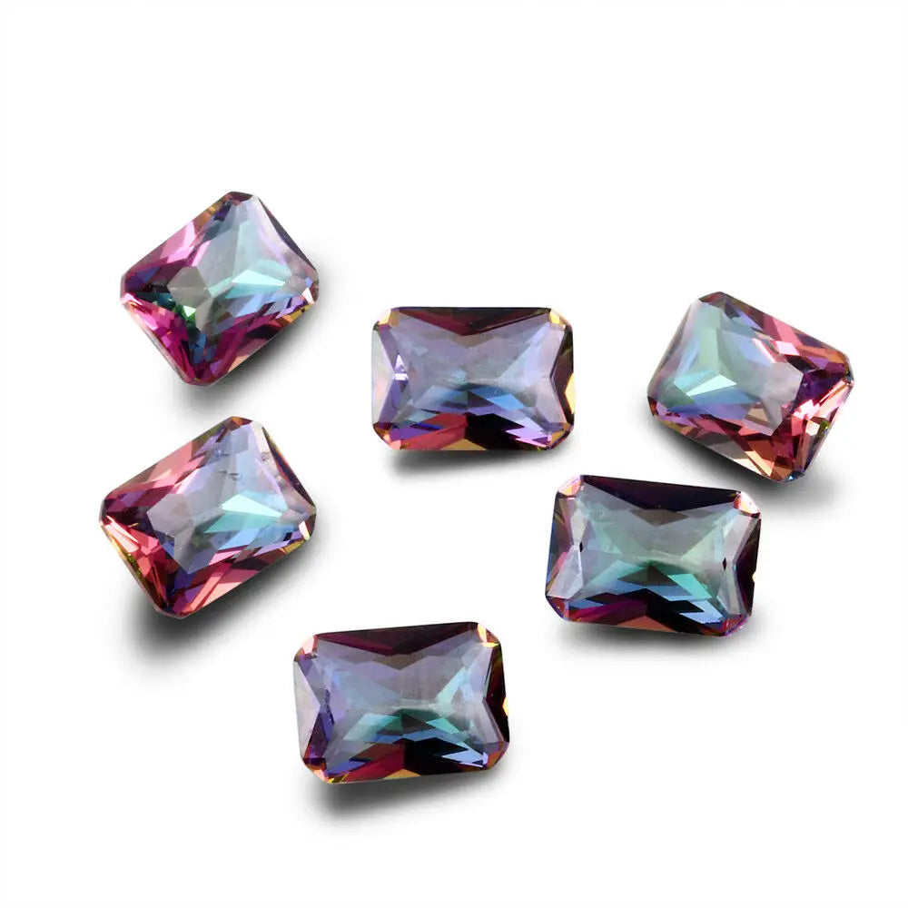 5 PCS 5CT Natural Mystic Rainbow Topaz Radiant Excellent Cut Loose Gemstone Gem Decoration Gifts Accessories
