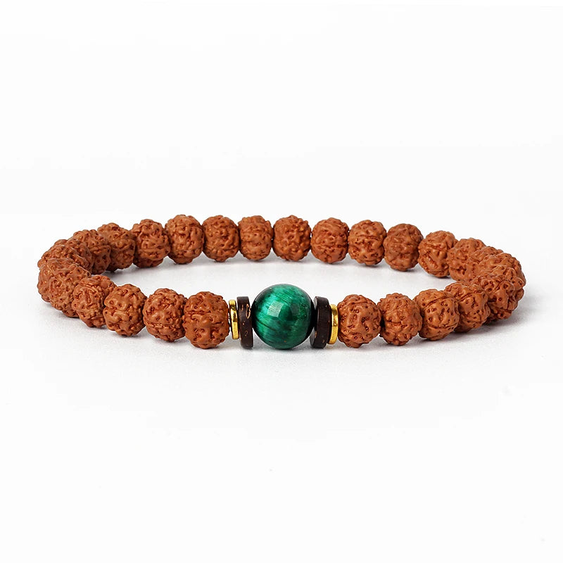Original Vajra Bodhi Rudraksha Bracelet Men Meditation Mala Bead Bracelets Women Jewelry Nature Prayer Tibetan Buddhism Bracelet