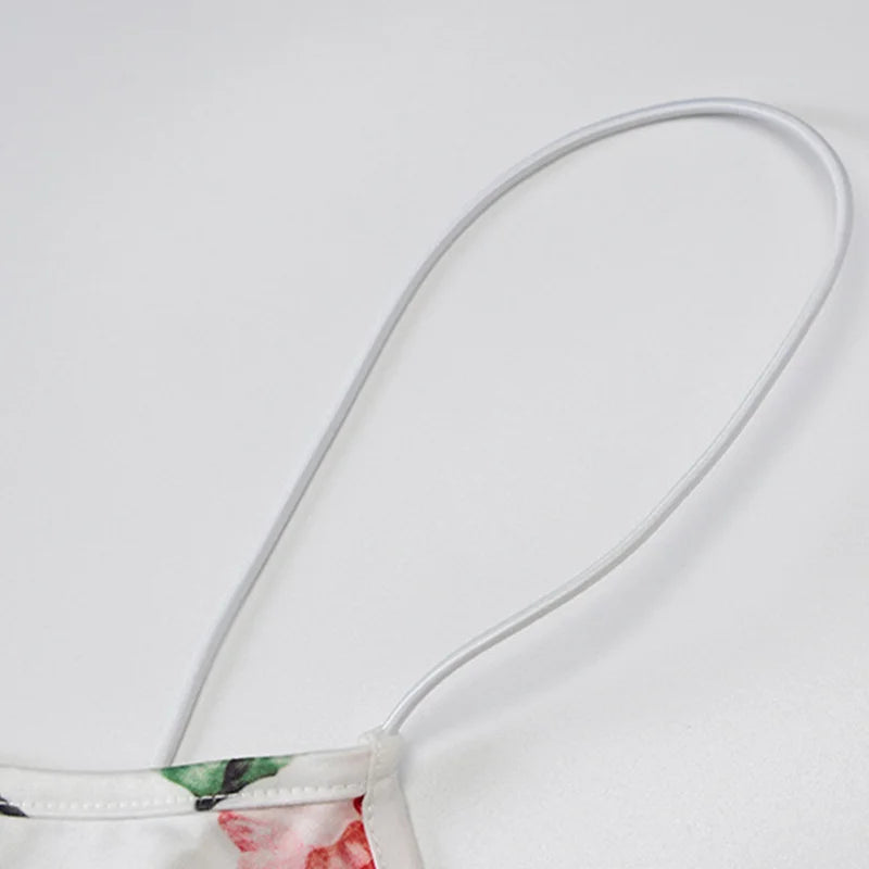 SKMY Floral Dress Women Clothing 2025 Summer New Fashion Print Slim Fit Sexy Night Club Outfit Party Spaghetti Strap Dress