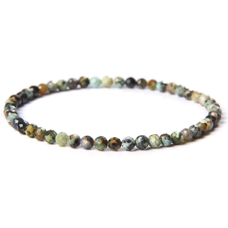 4MM Natural Stone Tourmaline Bracelets For Women Men Crystal Faceted Beaded Bracelet Healing Reiki Handmade Exquisite Jewelry