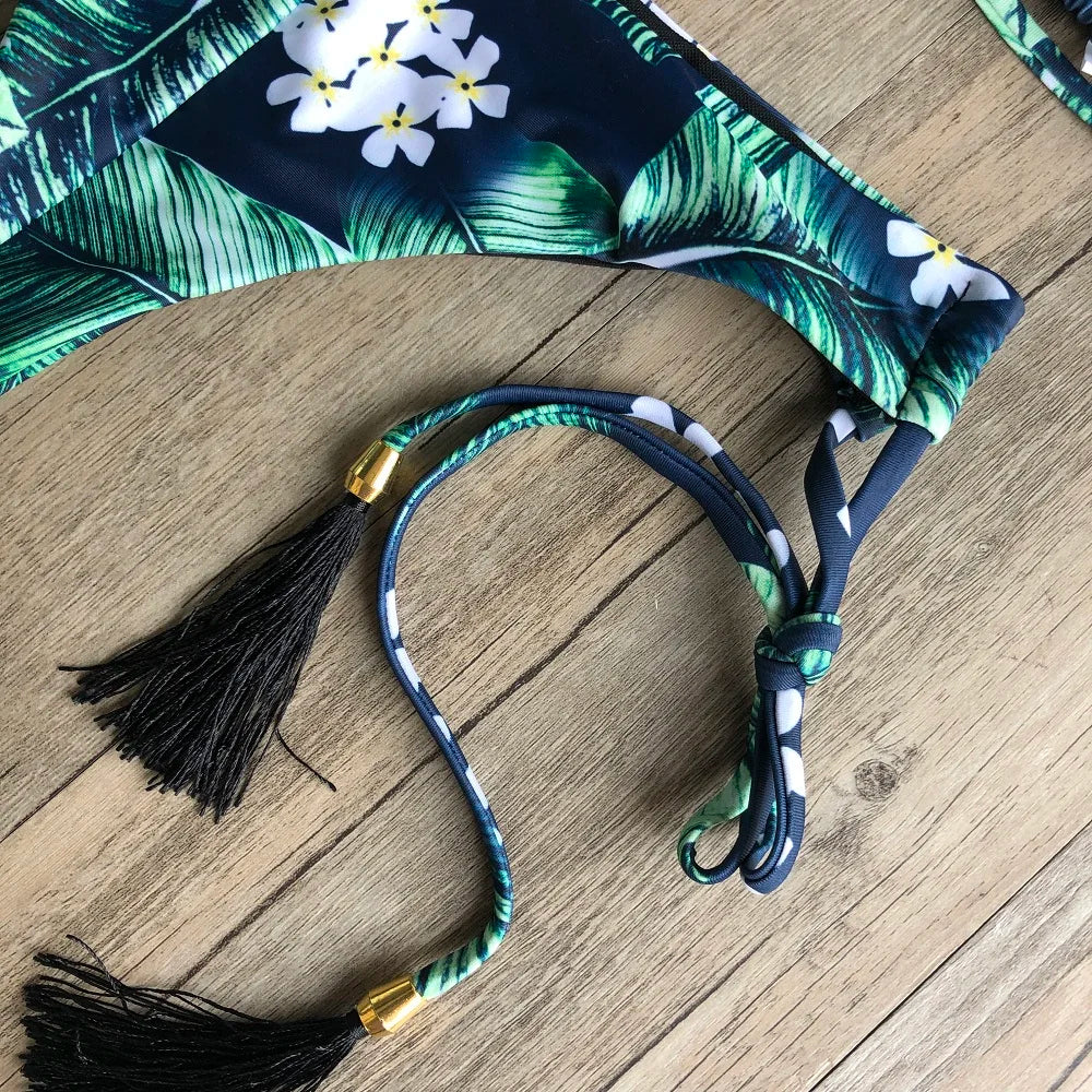 Sexy Bikinis 2019 Swimwear Women Swimsuit Bandage Halter Beach Wear Push Up Bathing suits Female Brazilian Bikini Set