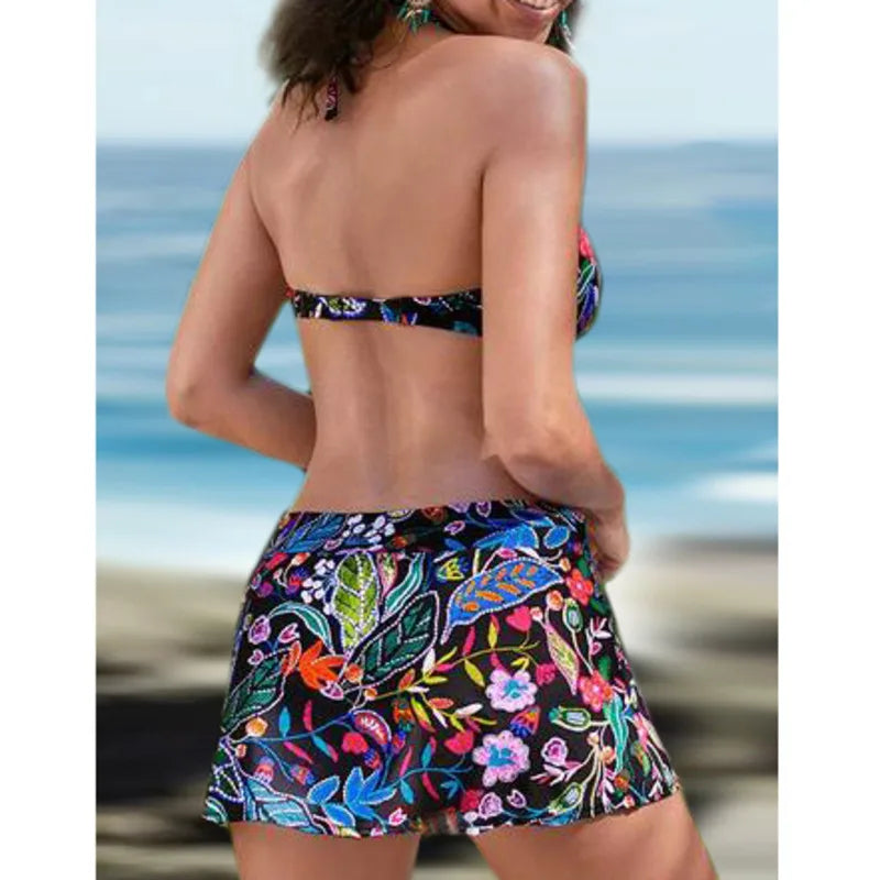 Swimsuit Sexy Bikinis Women's Swimwear 2025 New Push Up Beachwear Female Swimming Bathing Suits With Skirt Girls Bikini Set Pool