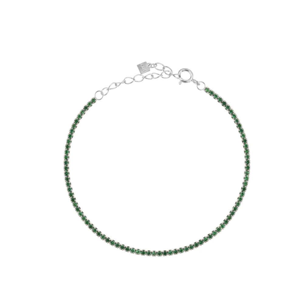 ANDYWEN 925 Sterling Silver Rainbow 1.5mm Tennis Chain Bracelet Luxury CZ Fine Jewelry Wedding Gift Soft Solid Jewelry Gift