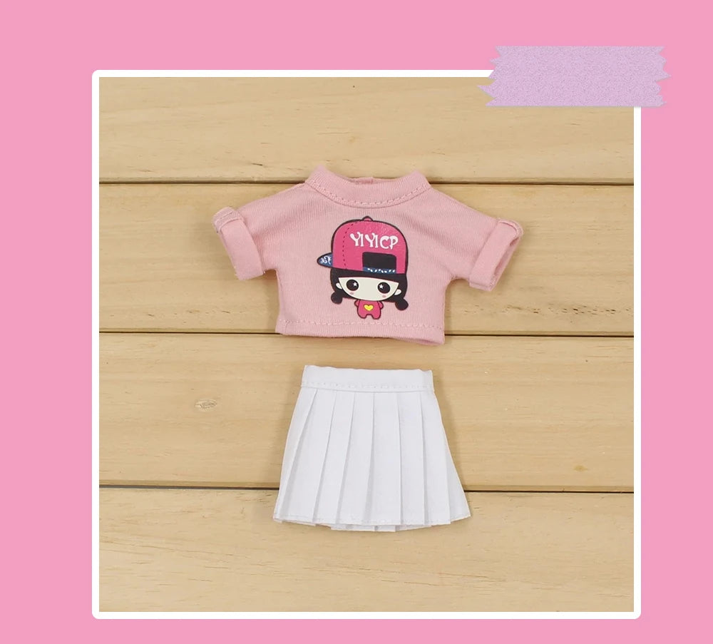 ICY DBS Blyth doll Clothes Christmas Gift toy rainbow dress white shirt white skirt anime outfits