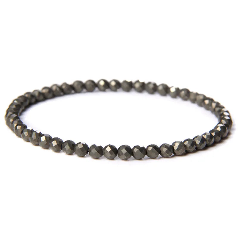 4MM Natural Stone Tourmaline Bracelets For Women Men Crystal Faceted Beaded Bracelet Healing Reiki Handmade Exquisite Jewelry