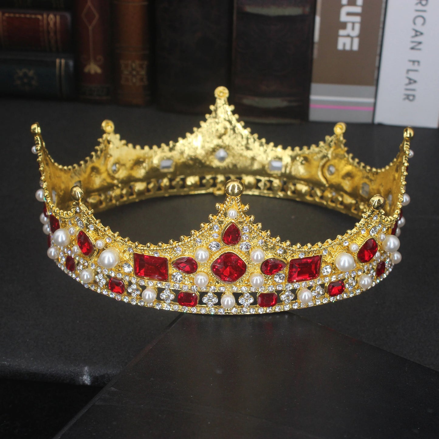 Vintage Baroque Tiara Crown Bride Crystal Queen King Crown Wedding Hair Jewelry Accessories Women Men Pageant Prom Headpiece