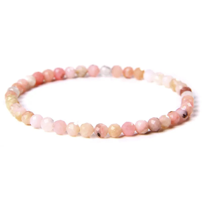 4MM Natural Stone Tourmaline Bracelets For Women Men Crystal Faceted Beaded Bracelet Healing Reiki Handmade Exquisite Jewelry