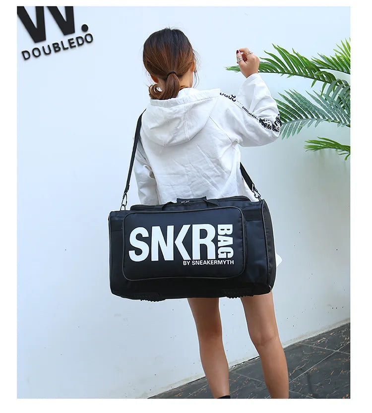 Large Multiple Compartment Sport Training Gym Bags Men Sneaker Gym Bag Shoes Packing Cube Organizer Waterproof Shoulder Bag SNKR