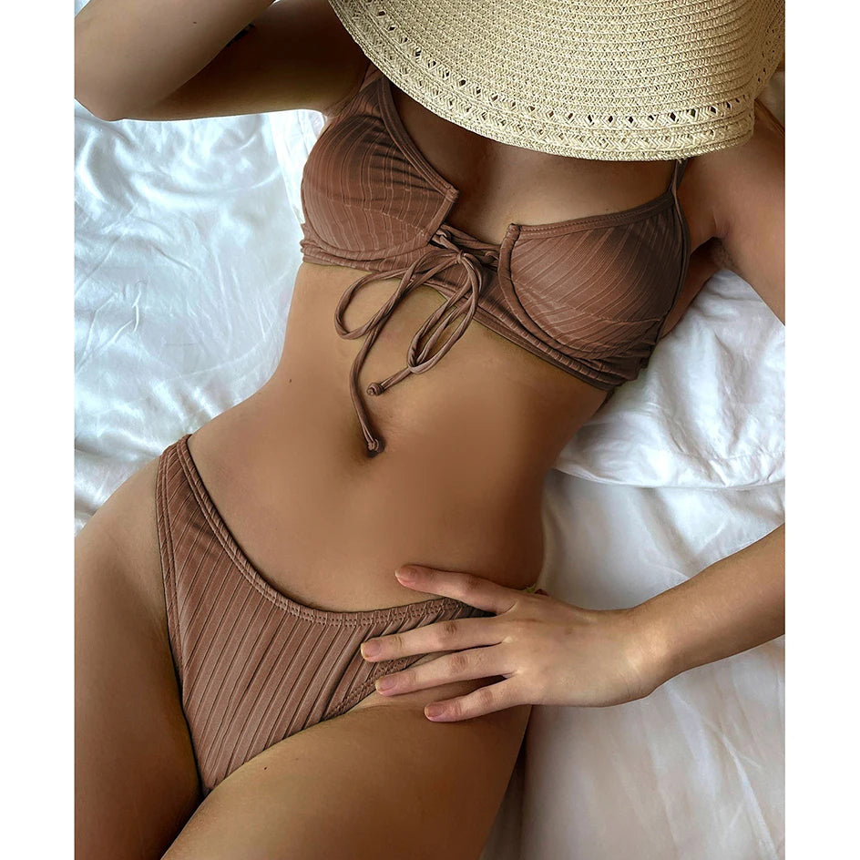 Push up Bikinis 2022 Mujer Swimsuit Women Female Swimwear Sexy Bikini Set 2 Piece Brazilian Thong Bathing Suit Summer Beach Wear