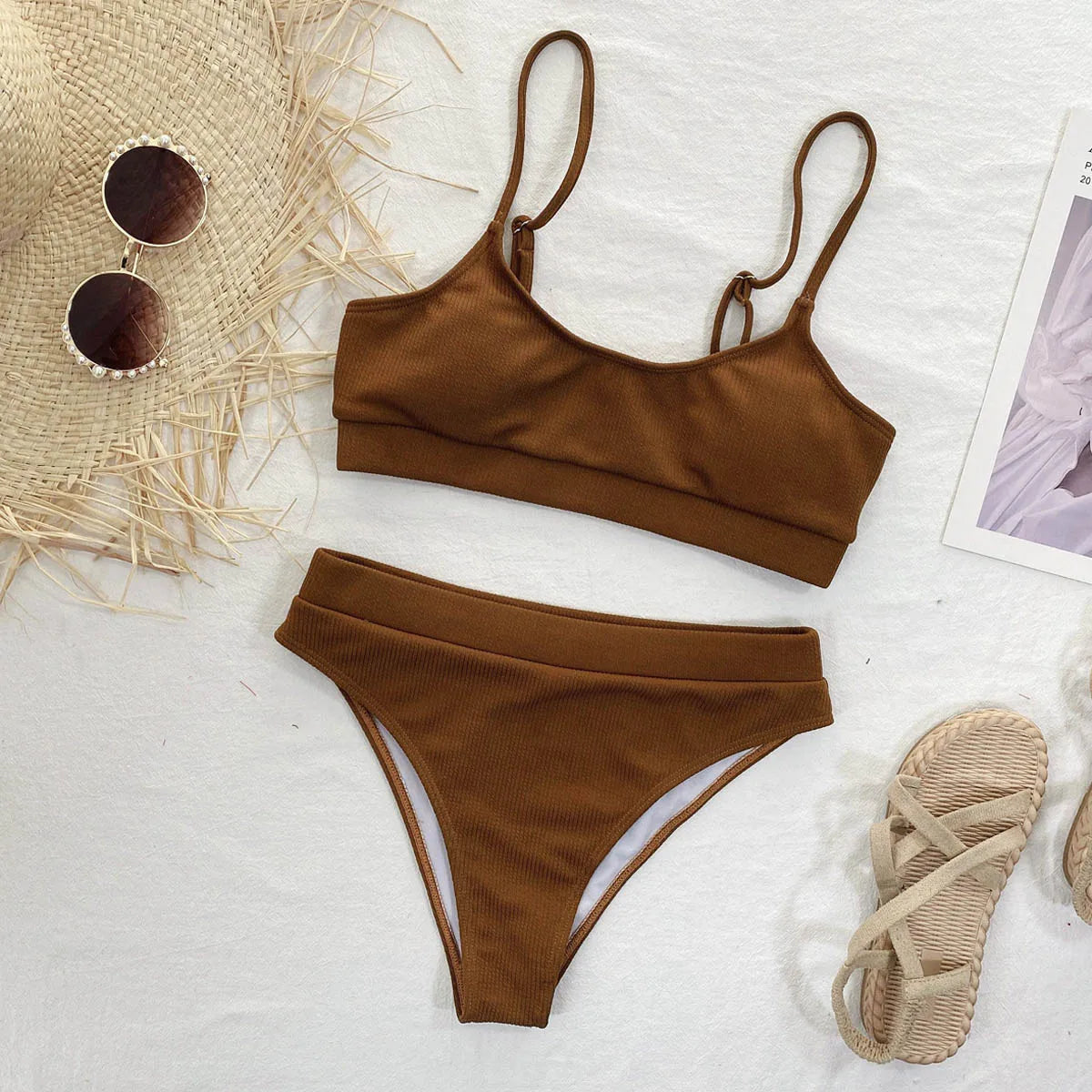 Push Up Swimsuit Female Patchwork Swimwear For Women Bathing Suit High Waist Bikini Set Sport Wear Swimming Suit Sexy Bikini