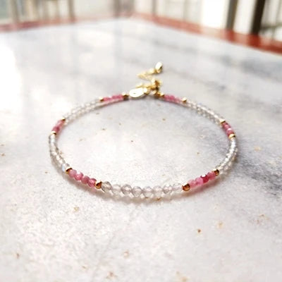 Lii Ji Multi Color Bracelet Natural Stone Lapis lazuli Peridot Labradorite Pink Tourmaline Dyed Turquoise Bracelet 1pcs