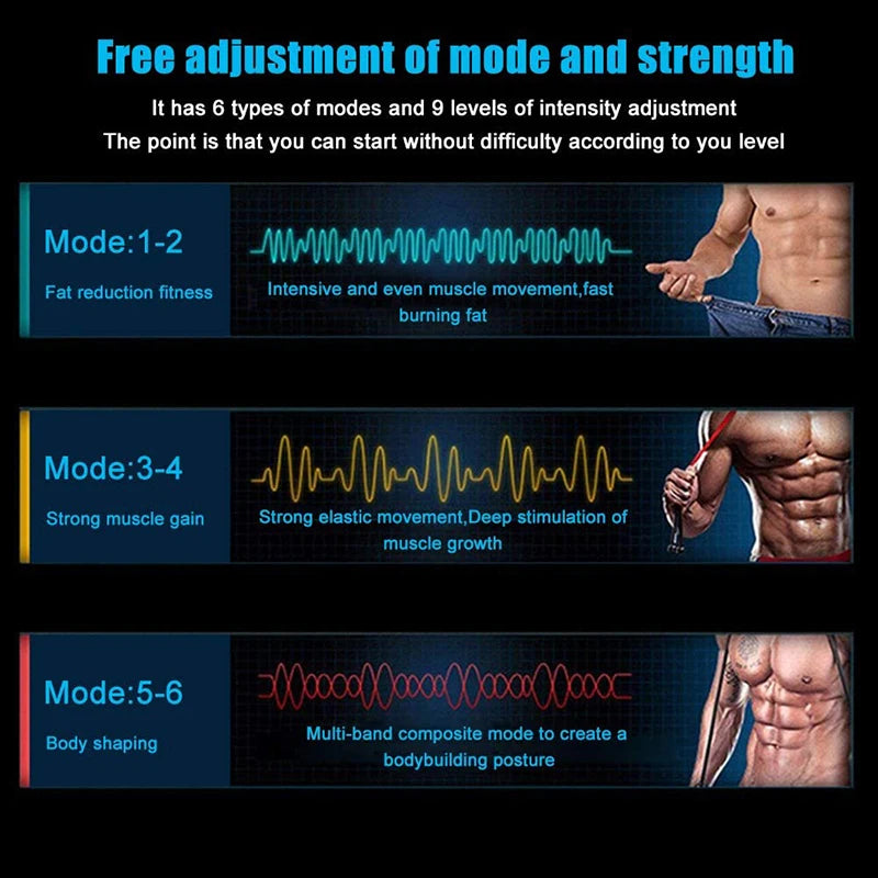 Electric Abdominal Muscle Stimulator EMS Trainer Toner Abdomen Muscle Stimulation Abs Fitness Equipment For Arm Leg Back Massage