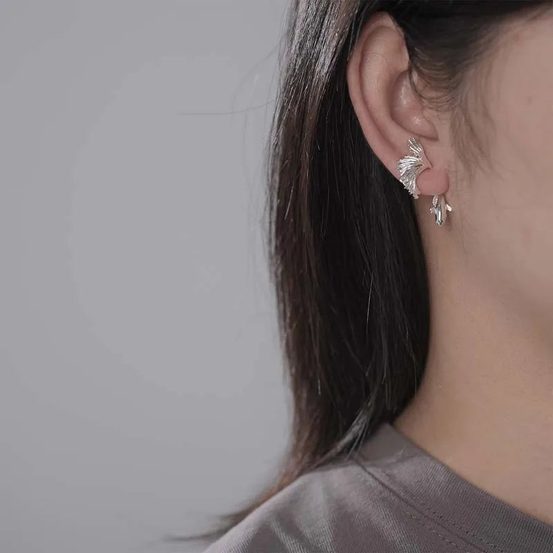 Lotus Fun 18K Gold Unusual Divided Design Fighting Fish Stud Earrings for Women Real 925 Sterling Silver Original Fine Jewelry