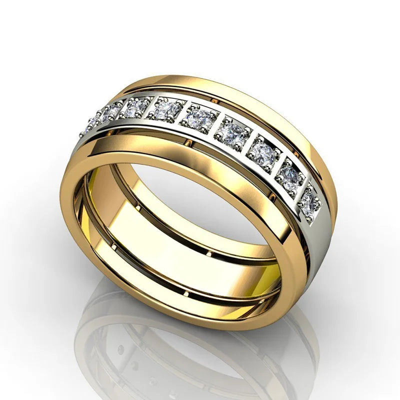 CAOSHI Stylish Temperament Women's Wedding Rings with Dazzling Crystal Trendy Female Engagement Jewelry Statement Accessories