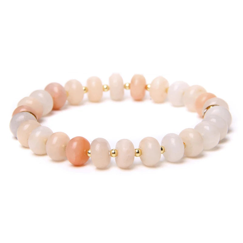 Fashion Natural white Howlite pink aventurine watermelon Tourmalin quartz stone beads bracelet for women lady Gifts Fashion