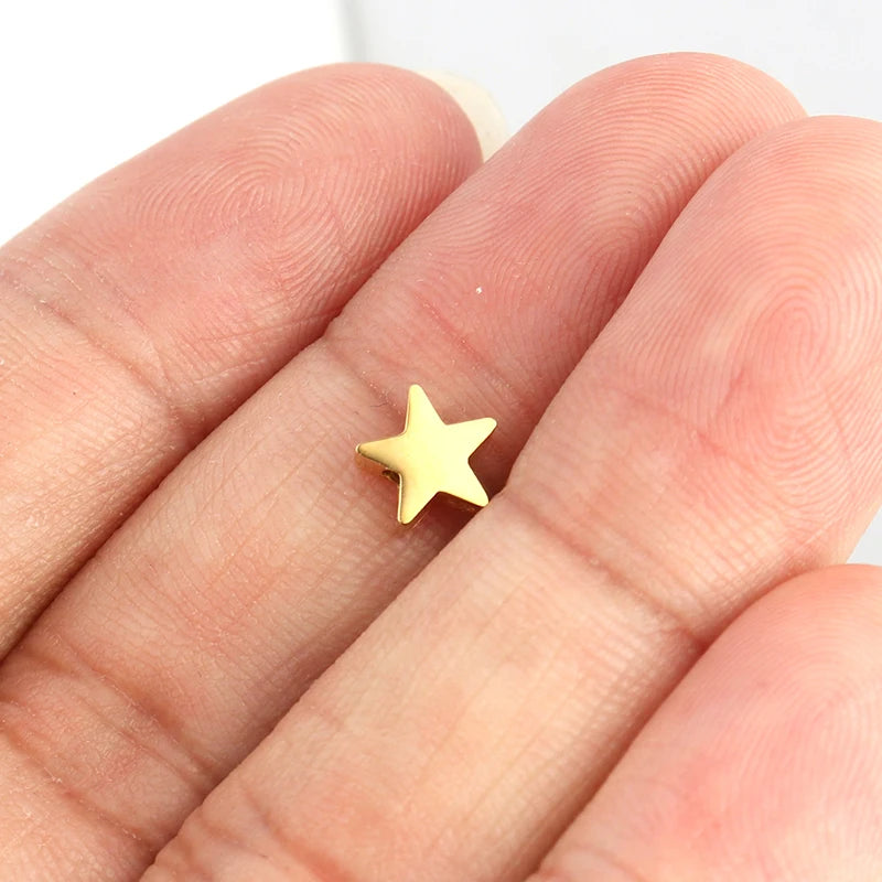 5pcs High Polished Stainless Steel Charms For Women Star Love Heart DIY Pendant Accessories Handmade Jewelry Making Wholesale