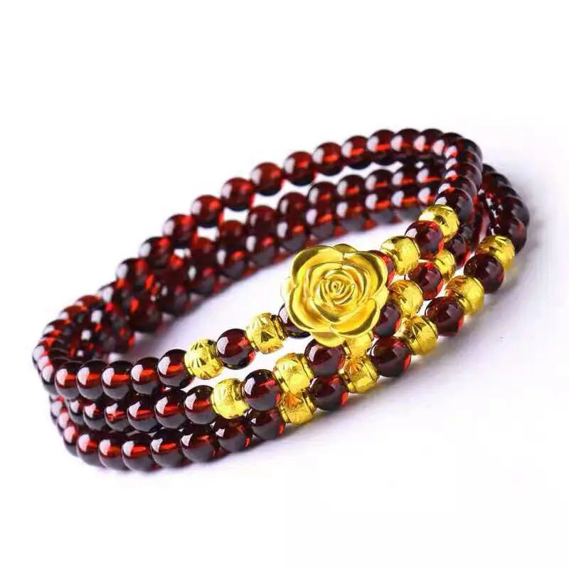 Feng Shui Obsidian Stone Beads Bracelet Wristband Gold Color Black Pixiu Wealth Good Luck Women Bracelet  Men Women Unisex